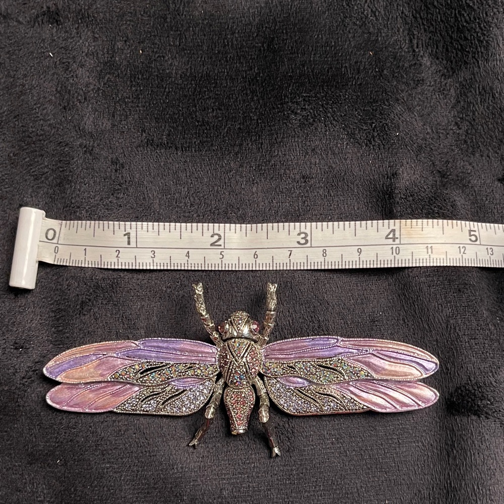 Janus Purple and Silver Insect Brooch